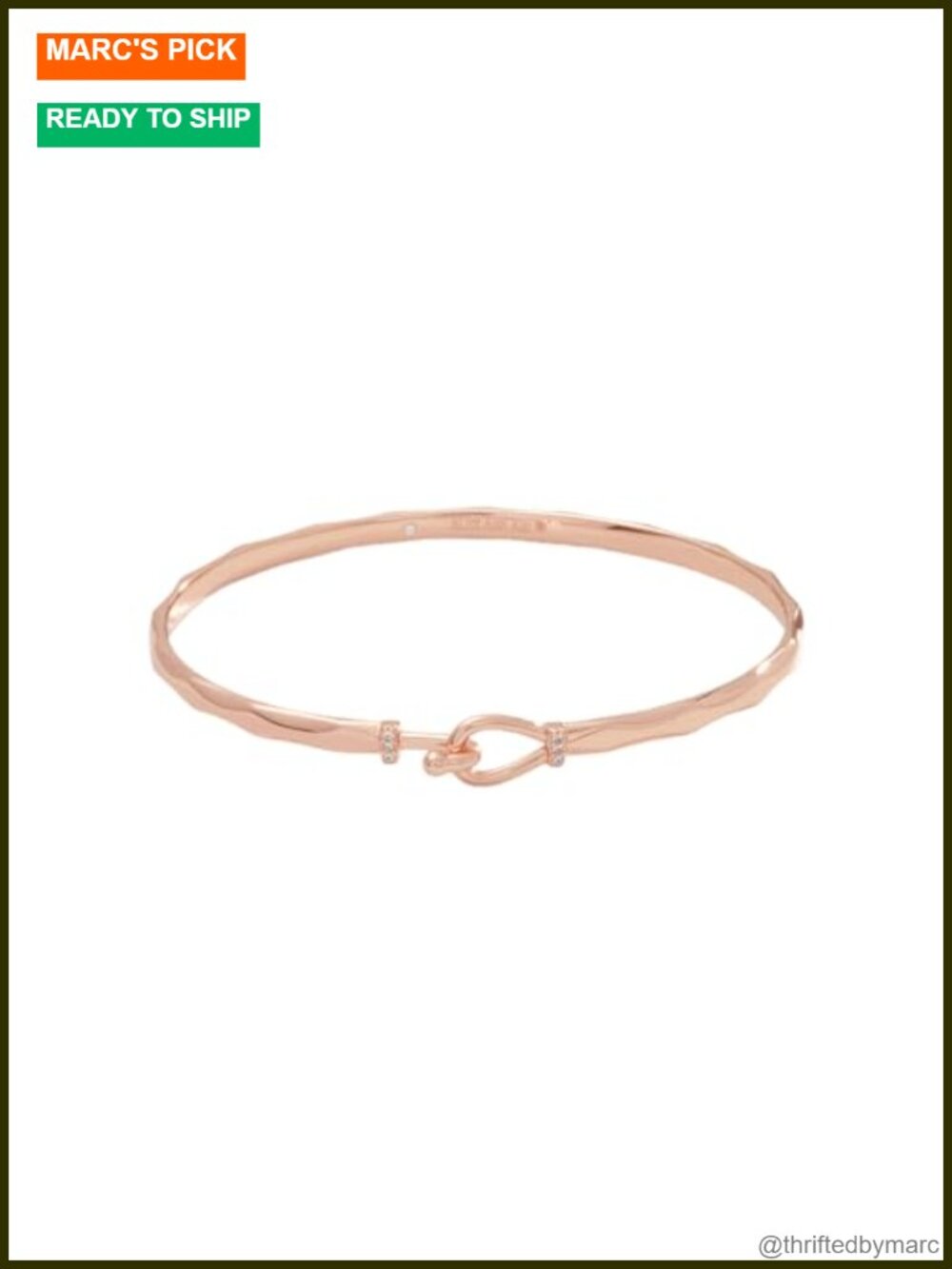 Faceted Hook Tension Bracelet Nickel-Free Stacking Bangle